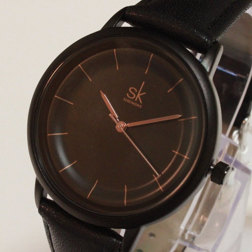 Ladies Dress Quartz Watch Black Dial Black Strap 38mm - Picture 10 of 12